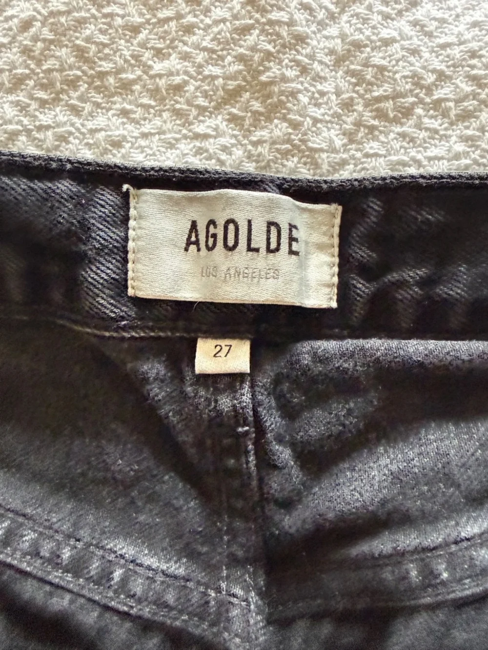AGOLDE Long Cuffed Denim Shorts – Black – Size 27